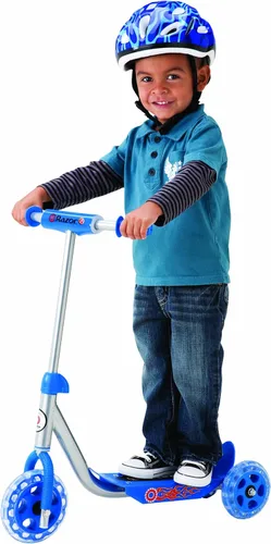 Vista 3 de Razor Jr. Lil' Kick Scooter & A Kick Scooter para niños, ligero, plegable, marco de aluminio y manubrio ajustable
