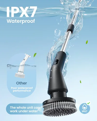 Vista 6 de Cepillo de Limpieza Eléctrico Giratorio, Cepillo de Limpieza Inalámbrico 2025 Nuevo para el Hogar, Limpiador de Giro Impermeable IPX7 con 7