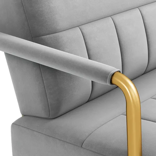 Vista 9 de Yaheetech Sillón decorativo de terciopelo de 30 pulgadas con marco dorado