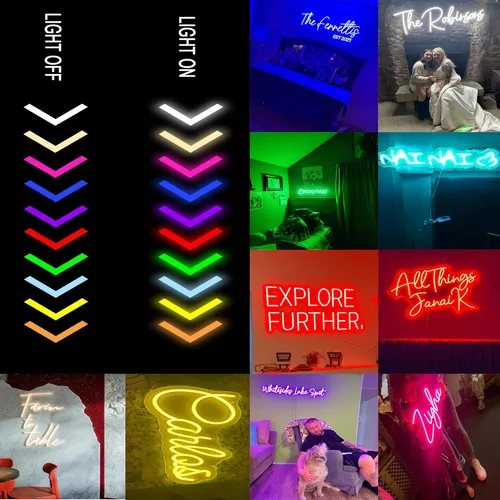 Vista 8 de Letrero de neón personalizado, letreros de neón LED personalizados, letreros de neón personalizados para decoración de pared, dormitorio, regalo