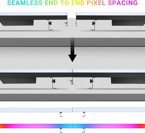 Vista 3 de Barra de luz LED para escenario, paquete de 2: mezcla de colores RGB de 60 W, control DMX y RDM, 67 programas de persecución y 37 colores estáticos