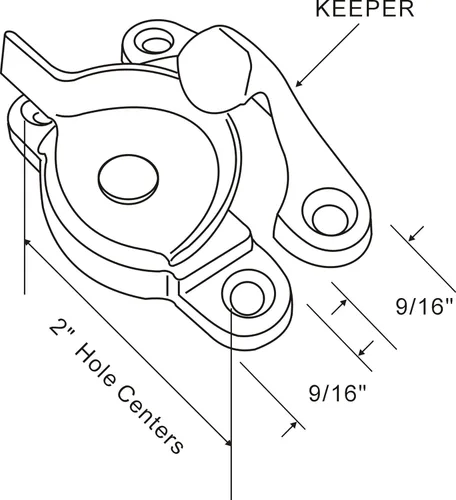 Vista 3 de QCAA Cerradura de hoja de ventana de fundición de zinc, (paquete de 2, latón antiguo cepillado)