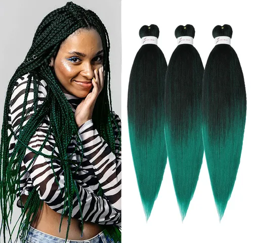 Vista 13 de Cabello trenzado preestirado de 14 pulgadas, 3 paquetes de cabello corto para trenzar, sin picazón, ajuste de agua caliente, extensiones de cabello