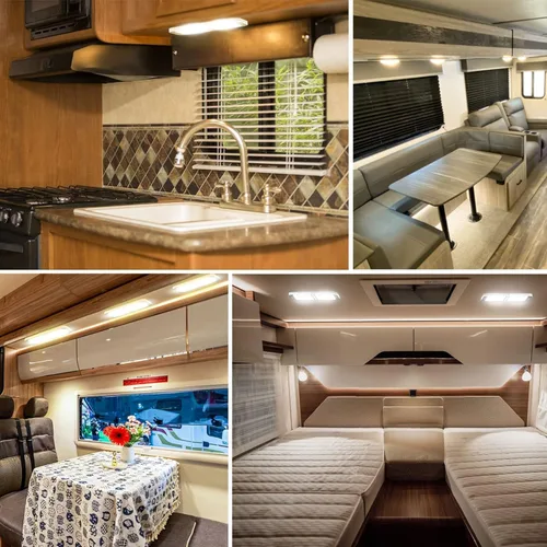 Vista 3 de BlueFire Luces interiores de techo de 800 lúmenes, CC 12-18 V regulables, luces LED interiores de RV de 6 W, 3000-6000 K, con control remoto