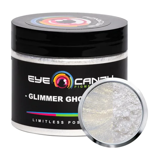 Vista 26 de Pigmento en polvo de mica “Galactic Ghost Blue” (1.76 onzas / 50g) Aditivo multiuso para manualidades DIY Carpintería, bombas de baño naturales