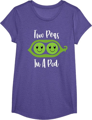 Vista 28 de Two Peas in A Pod Couples Matching Best Friend Cute Veg T-Shirt Baby Blue