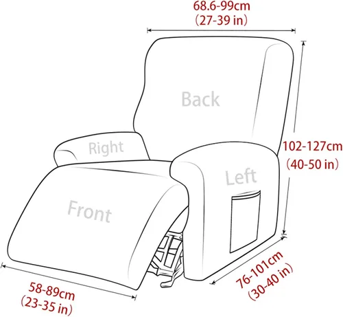 Vista 2 de IMYOGI Fundas de sofá de alta elasticidad para sofá reclinable, funda elástica para sofá individual, 1 pieza, protector de muebles, funda de tela