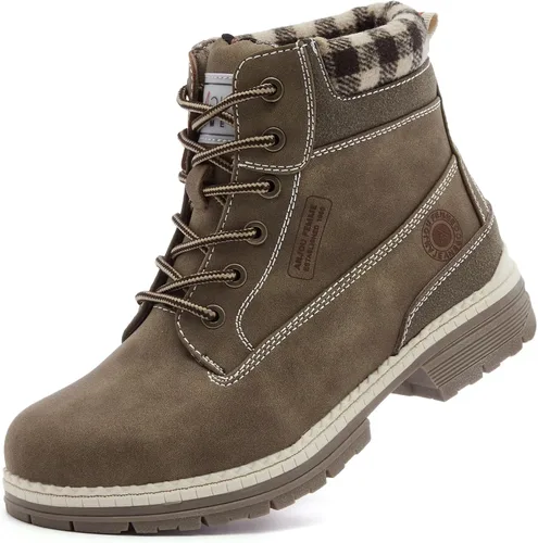 ANJOUFEMME - Botas de senderismo y trabajo para mujer, impermeables, botines para mujer, exteriores, ligeras, para nieve, invierno, senderismo,