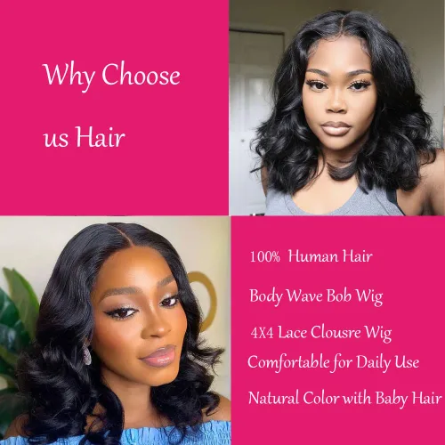 Vista 3 de Pelucas de cabello humano sin pegamento, prearrancadas, onduladas, sin pegamento, encaje precortado, 4 x 4, peluca de cabello humano de 6 pulgadas