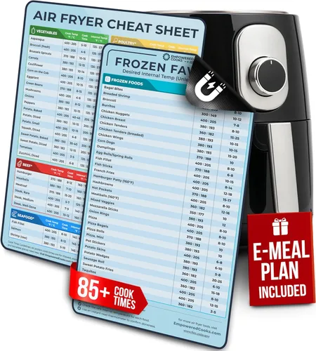 Vista 12 de Juego de hojas informativas magnéticas para freidora de aire de Cathy Yoder, accesorios para freidora de aire, hoja magnética de guía de cocina