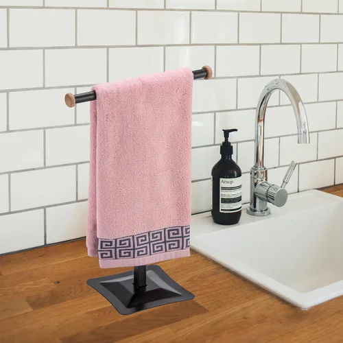 Vista 5 de ZCDCP Soporte para toallas de mano, toallero de acero inoxidable en forma de T para encimera de baño con SUS304 inoxidable, soporte de toalla