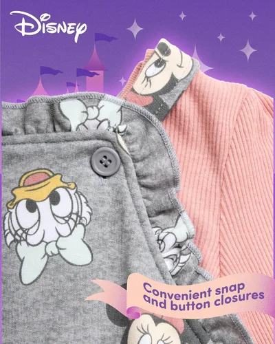 Vista 4 de Disney Minnie Mouse - Conjunto de 2 piezas para bebé, mameluco de forro polar de manga larga (recién nacido/bebé)