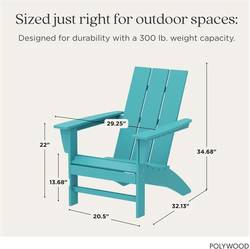 Vista 3 de POLYWOOD AD420AR Silla moderna tipo Adirondack, Aruba