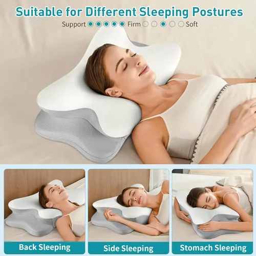 Vista 7 de Cervical Pillow for Neck Pain Relief, Ergonomic Neck Pillow for Sleeping Contour Memory Foam Pillows, Orthopedic Bed Pillow for Side Back Stomach