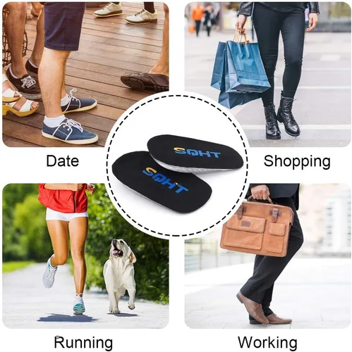 Vista 7 de SQHT Plantillas de aumento de altura, elevadores de zapatos, insertos de elevación de talón para discrepancias de longitud de pierna