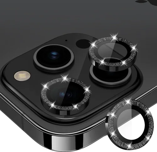 Vista 83 de Xfilm Protector de lente de cámara Bling para iPhone 14 Pro/14 Pro Max, dureza 9H a prueba de rayones, protector de anillo individual de metal