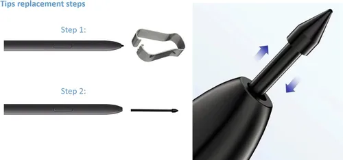 Vista 6 de [10 unidades] Punta suave OEM Tab S7, puntas [0.028 in] Reemplazo para Samsung Galaxy Tab S7/S7 Plus/S7 FE Stylus S Pen (negro)