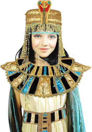 Vista 3 de 5 piezas de accesorios egipcios para disfraz de Cleopatra, disfraz de serpiente con cuentas de princesa egipcia, diadema, cinturón, collar