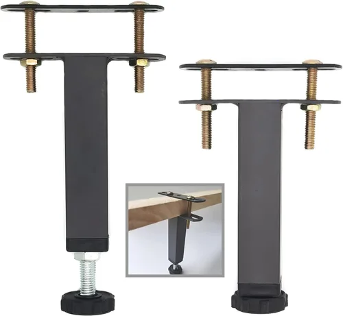 Vista 7 de 2 patas de soporte central de altura ajustable para marco de cama, marco de cama de acero o patas de soporte de listones centrales de madera, patas