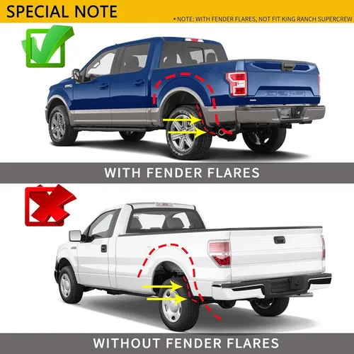 Vista 2 de YHTAUTO Juego de 4 protectores contra salpicaduras de barro para Ford F-150 2015-2020, con guardabarros de fábrica