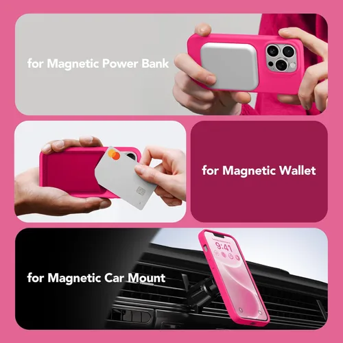 Vista 564 de GONEZ Funda magnética para iPhone 14, compatible con Magsafe, con protector de pantalla + protector de cámara, forro de microfibra antiarañazos