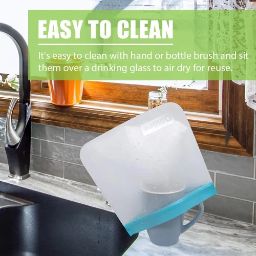 Vista 2 de Qinline Bolsas reutilizables para guardar alimentos - paquete de 24 bolsas aptas para lavavajillas, bolsas reutilizables libres de BPA