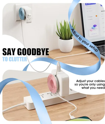 Vista 6 de Nearockle Organizador de cargador plegable para cable de carga, compatible con bloque de cargador USB C, cargador de MacBook, cables de carga de PC