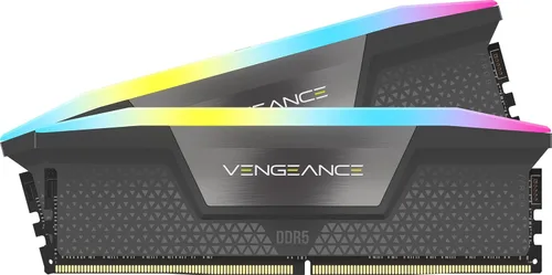 CORSAIR Vengeance RGB DDR5 RAM 96 GB (2x48 GB) 6000 MHz CL36-44-44-96 1.4V AMD Expo Intel XMP 3.0 Memoria de computadora de escritorio – Gris