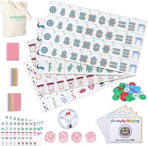 Vista 10 de American Mahjong Tile Set for Mah Jong Lovers, Adult, Beginners Pale Blue