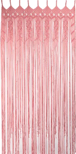 Vista 10 de Cortinas de Macramé para Puertas, Colgante de Pared de Macramé, Cortina de Puerta con Cuentas, Telón de Fondo Boho, Cuentas Colgantes para Puertas