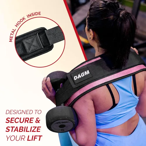 Vista 3 de DAGM Cinturón de Empuje de Cadera para Mancuernas Pesadas, Entrenador Seguro de Glúteos con Acolchado Extra Antideslizante que Protege tus Caderas