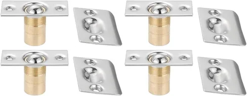 Vista 66 de JQK Herrajes para puerta de clóset, acero inoxidable ajustable con placa de golpeo, bronce antiguo, paquete de 2 unidades, HBC100-QG-P2