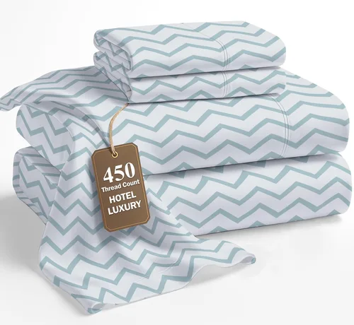 Vista 10 de LANE LINEN - Juego de sábanas tamaño Queen, 450 hilos, 100% algodón, refrescantes, suaves y transpirables, con bolsillo profundo, 4 piezas