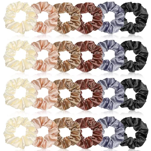 Vista 7 de XunYee 24 bandas elásticas de seda satinada para el cabello, accesorios de regalo para despedida de soltera, despedidas de soltera, hadas, mujeres