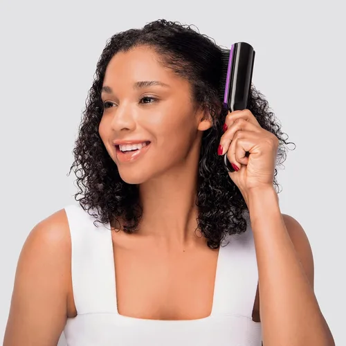 Vista 3 de Diane Cepillo de nylon con punta de clavos para peinar el cabello para desenredar, separar, dar forma y definir cabello húmedo grueso o rizado, se