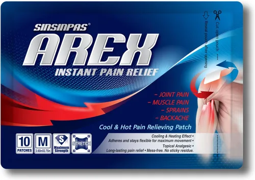 AREX - Parche para aliviar el dolor fresco y caliente, mediano, 1 paquete (10 parches en total)