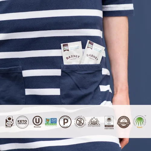 Vista 4 de Barney Butter Bare - Mantequilla de almendras suave, sin azúcar ni sal añadida, 0.6 onzas (paquete de 12)