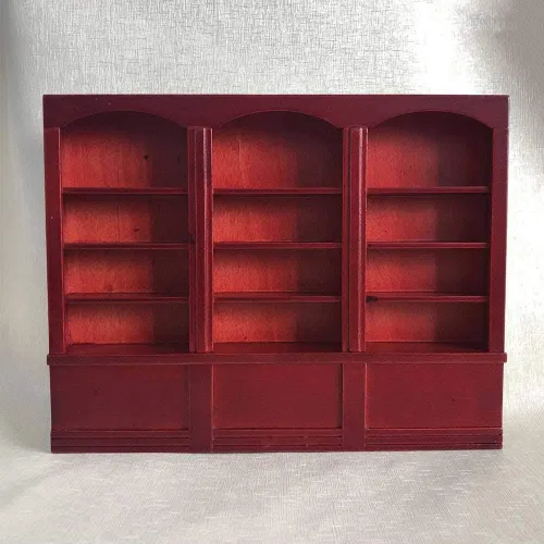 Vista 2 de Wnvivi Mini estantería de accesorios para casa de muñecas, muebles en miniatura de casa de muñecas 1:12, vitrina de madera para decoración de casa