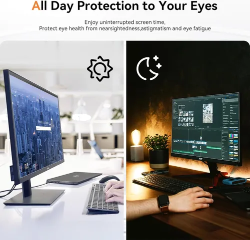 Vista 7 de [Paquete de 2] Protector de pantalla de computadora de 19 pulgadas con bloqueo de luz azul para monitor de pantalla ancha 5:4, antirreflejos