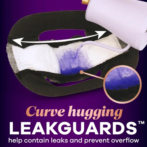 Vista 5 de Always Discreet Boutique - Ropa interior para incontinencia y posparto para mujer, máxima protección, talla S/M, negro, 12