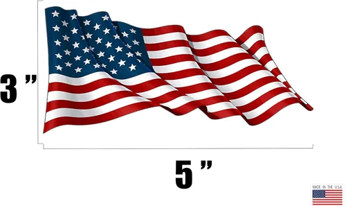 Vista 3 de Rogue River Tactical Calcomanía de Bandera de EE.UU. Calcomanía de Parachoques Calcomanía de Coche Regalo Patriótico Americano Ondulado Estados