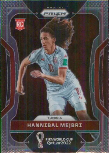 2022 Panini Prizm FIFA World Cup Qatar #195 Hannibal Mejbri Tunisia Rookie Soccer Card