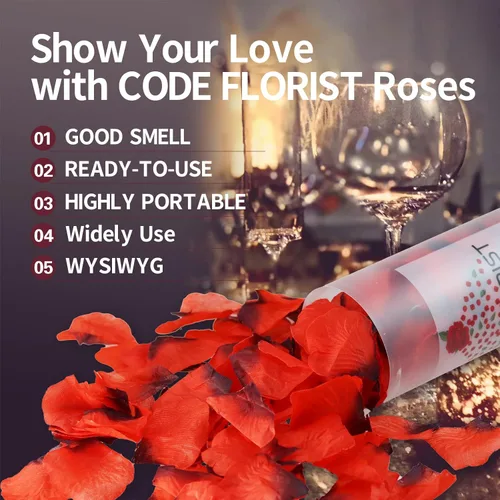 Vista 47 de CODE FLORIST 1100 pétalos de rosa de seda para el día de San Valentín, pétalos de rosa falsos para noches románticas, bodas, propuestas