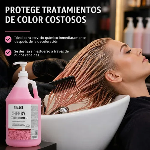 Vista 4 de MODA Cherry Bulk Salon Conditioner Premium Back-Bar & Amenity Treatment Salon-Grade Luxury at Commercial Scale A 'set it and forget it' Solución