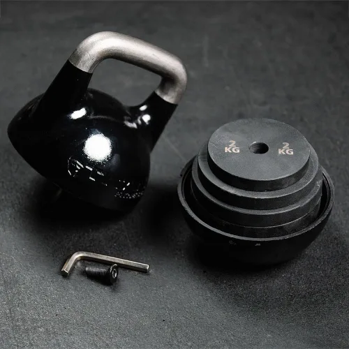 Vista 5 de Titan Fitness Pesa rusa ajustable de competición, 26.5-70.5 lbs, mango ergonómico de agarre suave, base plana para ejercicios de piso, pesas rusas