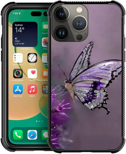 Vista 27 de CARLOCA Funda compatible con iPhone 15 Pro Max, diseño de gato negro de Mumbai Clivia, ultra protección, a prueba de golpes, de silicona suave, TPU