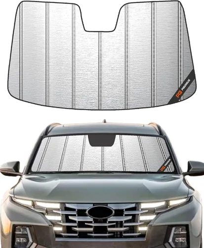 Vista 8 de Pigenius Parasol para parabrisas para Hyundai Tucson 2019-2021, acabado de cuero gris prémium