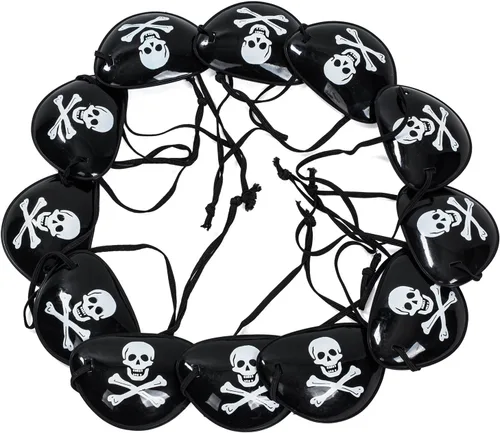 Vista 4 de Set de piratas para fiesta, 12 sombreros piratas, parches, espadas, telescopios, Funny Party Hats®