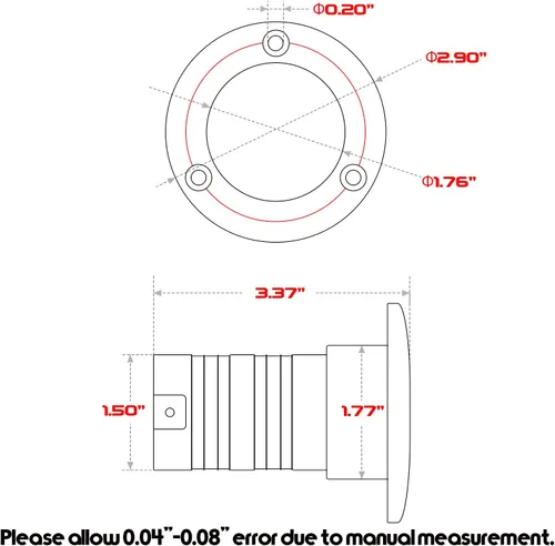 Vista 2 de Atibin Tapa de combustible de acero para yate Llave de barco Cubierta de llenado de combustible inoxidable Tapa de gas de llenado diesel Hardware
