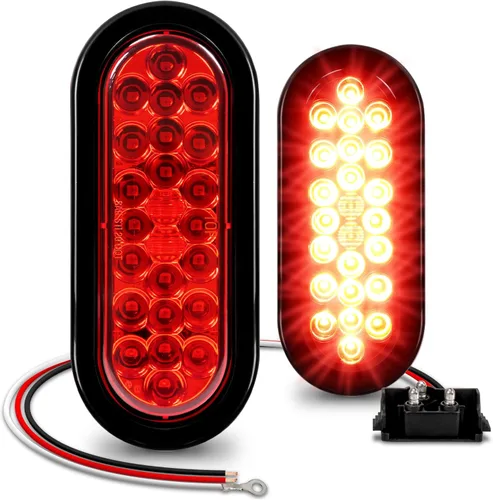 Vista 9 de Faro trasero redondo de 6 pulgadas con 24 luces LED de luz blanca clara, para reversa de camiones, con Certificado DOT, arandela y enchufe incluidos